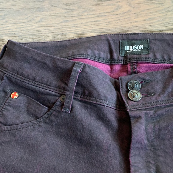 😻Hudson Collin Skinny Jeans Burgundy 😻 - Picture 6 of 7